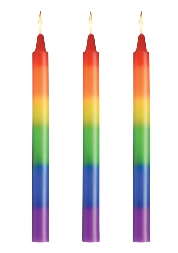 Master Series Rainbow Drip Candles, set of three